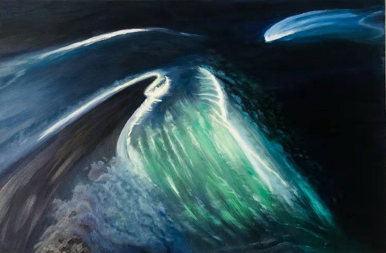 Desert Sunrise - Oil on Wood